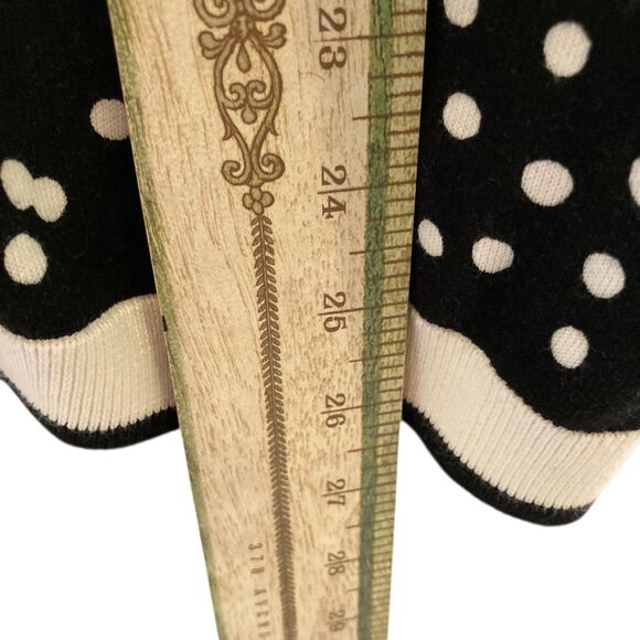 Talbots Sweater Top Womens Size L Black White Polkadot Button Front Long Sleeve - Picture 6 of 11